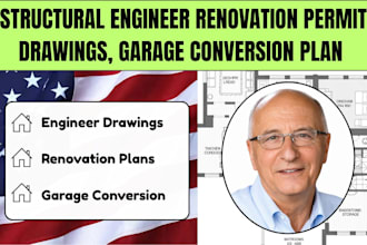 structural engineer renovation permit drawings, garage conversion plan mep plan
