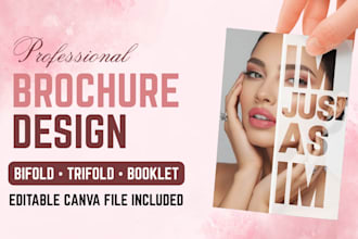 design a professional bifold, trifold brochure or booklet in canva