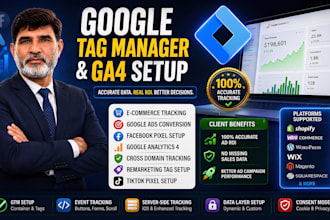 setup, fix ga4, GTM, meta, tiktok pixel and google ads tracking