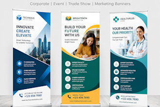 design an attractive roll up banner, or retractable banner