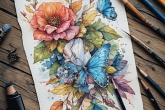 draw original watercolor children book traditional art