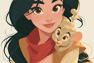 draw cartoon portrait in disney cartoon