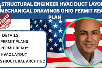 structural engineer hvac duct layout, mechanical drawings ohio permit ready plan