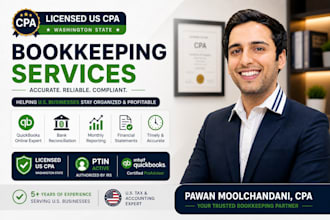 professional bookkeeping in quickbooks as a licensed US CPA