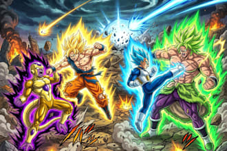 do any dragon ball style illustration for you