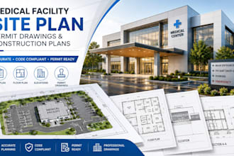 design medical facility site plan, permit drawings, and construction plans