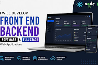 develop front end backend software and full stack web applications