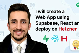 create a web app using supabase, react and deploy on hetzner