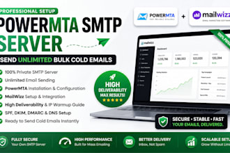 do powermta smtp server to send unlimited bulk cold emails with mailwizz