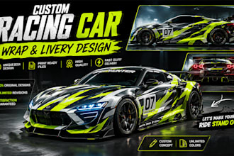 create custom racing car livery and wrap design