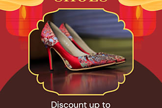 do the professional fashion shoes poster design