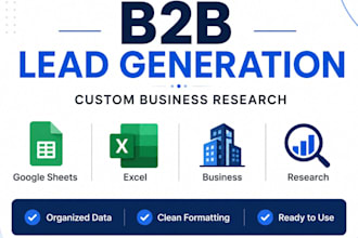 do custom business research and organize data in excel