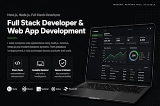 full stack developer using nextjs react nodejs