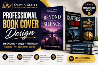 design a professional book cover, ebook cover or amazon KDP cover
