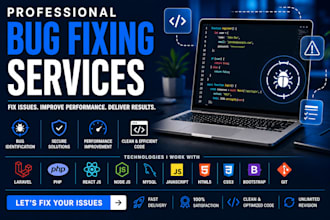 fix laravel PHP reactjs nodejs and website bugs quickly