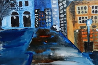 do acrylic artwork by exploring color and composition