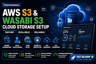 set up AWS s3 or wasabi s3 cloud storage solutions