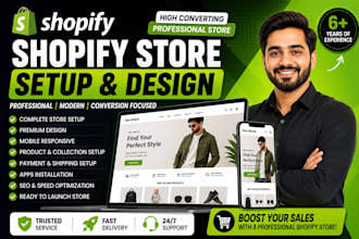 setup profitable shopify website or shopify store design