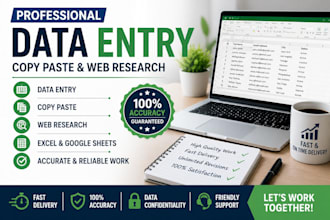accurate data entry, copy paste and wed research