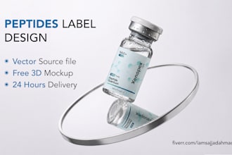 design peptide vial label, vial label design, sarms and packaging design
