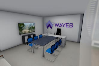 design modern office interiors with realistic 3d renders