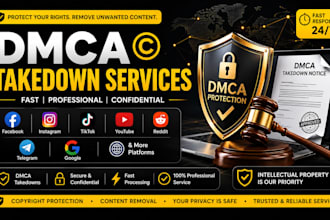 remove delete,takedown,fb,reddit instagram,tiktok,telegram,google,yt, under dmca