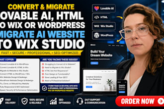 convert lovable ai, html to wix or wordpress, migrate ai website to wix studio