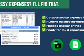 clean and organize your monthly expense records in excel