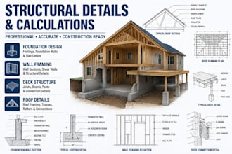 design foundation plan, wall, deck and roof framing details