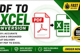 convert PDF files to excel accurately 1 day