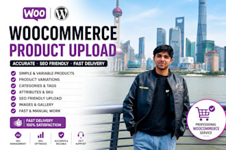 upload woocommerce products with SEO, variations, and images