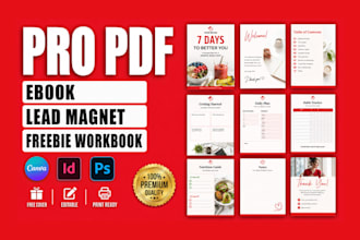 design a PDF lead magnet, ebook, workbook, freebie and canva template