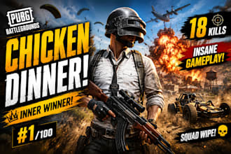 design eye catching gaming youtube thumbnail