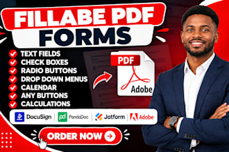 create or convert document to fillable pdf form adobe docusign pandadoc jotform