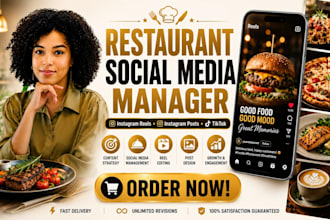 restaurant social media manager, instagram reel editing, instagram post, tiktok