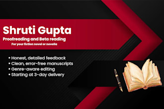 proofread and beta read your fiction novel or novella