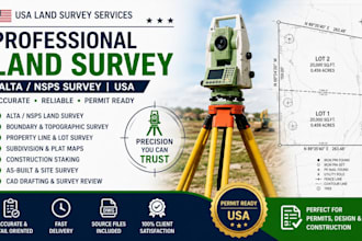 prepare alta nsps land survey for USA properties