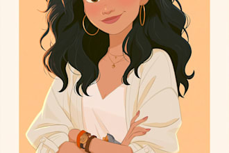 make a disney cartoon illustration