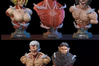 sculpt anime manga character bust,head statue,fan art collectibles,2d to 3d stl