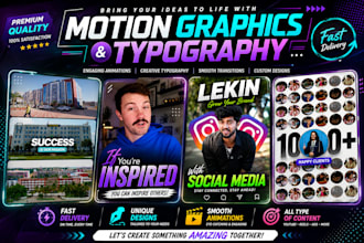 make stunning typography animation and motion graphics video