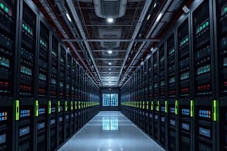 design 3d data center, ai facility, server room, warehouse, storage room renders