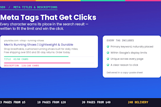 write SEO optimized meta titles and descriptions for your website
