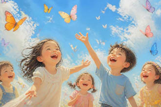 illustrate soft watercolor children illustration
