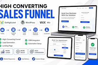 build a high converting sales funnel landing page with gohighlevel wordpress wix
