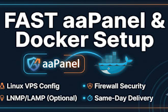 install aapanel, docker and configure linux vps server