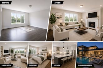 do property virtual staging and real estate photo editing