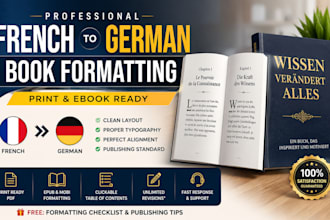 do french to german book formatting for kdp and ebook