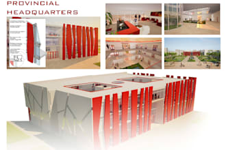 design a professional architectural presentation board