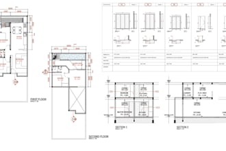drawing floor plans, sections and layout furniture