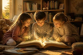 create watercolor children book illustration and story book art